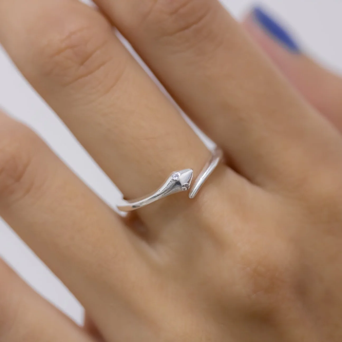 ANILLO DE SERPIENTE AJUSTABLE PLATA