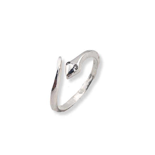 ANILLO DE SERPIENTE AJUSTABLE PLATA